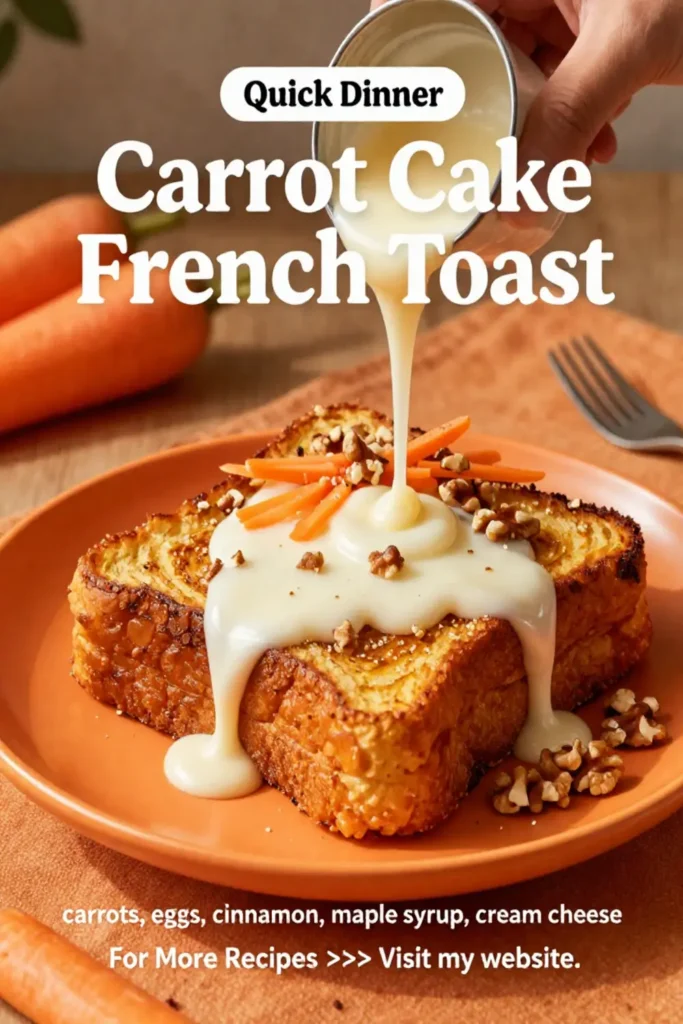 Carrot Cake: Carrot Cake French Toast With Maple Cream Cheese Drizzle in 20 Minutes