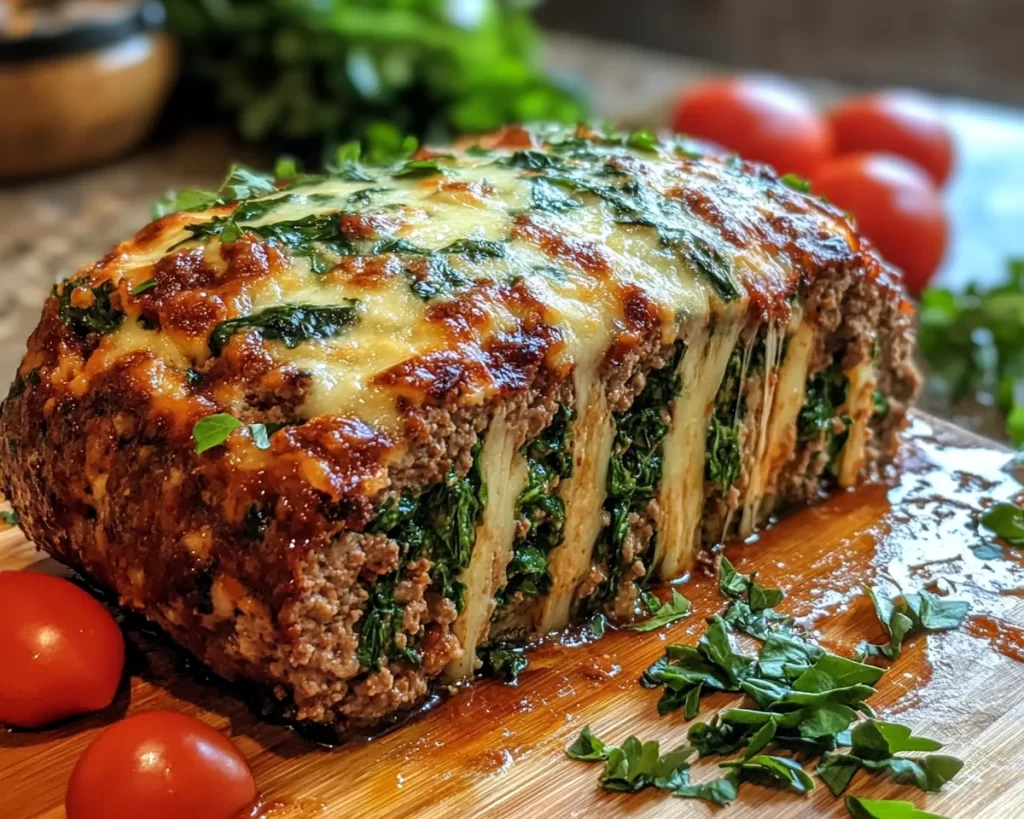 Meatloaf Recipes: Mozzarella and Spinach Stuffed Meatloaf in 40 Minutes