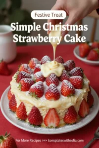 Simple Christmas Strawberry Cake
