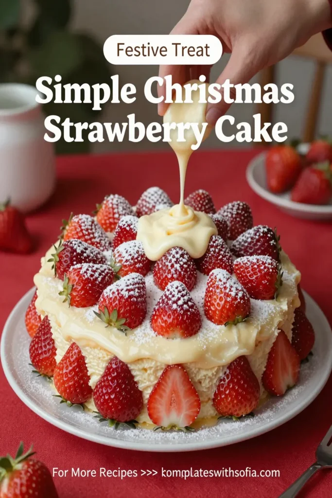Simple Christmas Strawberry Cake