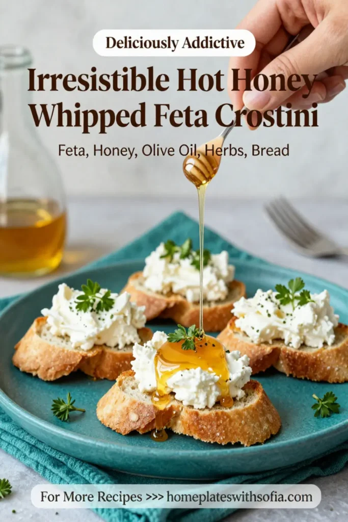 Irresistible Hot Honey Whipped Feta Crostini