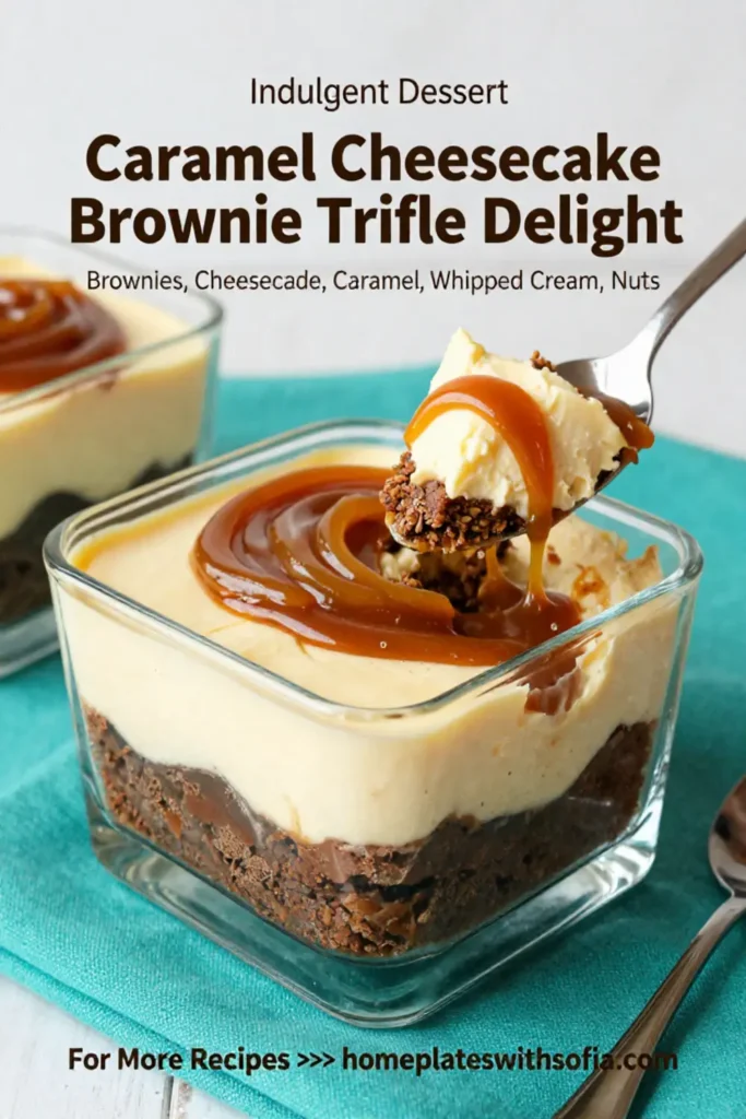 Caramel Cheesecake Brownie Trifle Delight