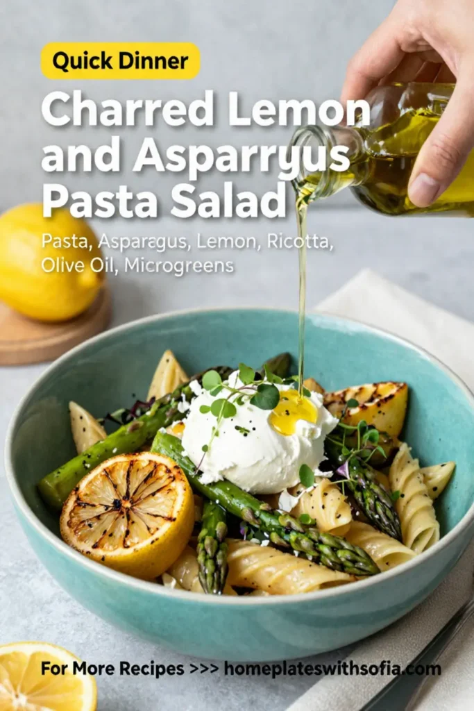 Pasta Salad: Charred Lemon and Asparagus Pasta Salad With Ricotta in 20 Minutes