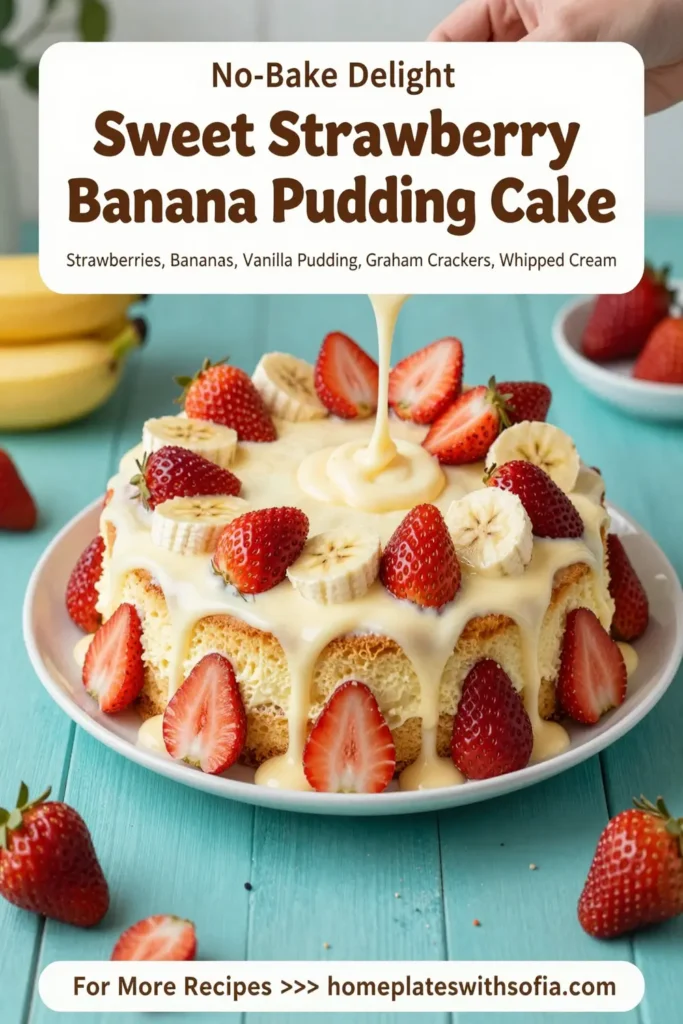 Sweet Strawberry Banana Pudding Cake