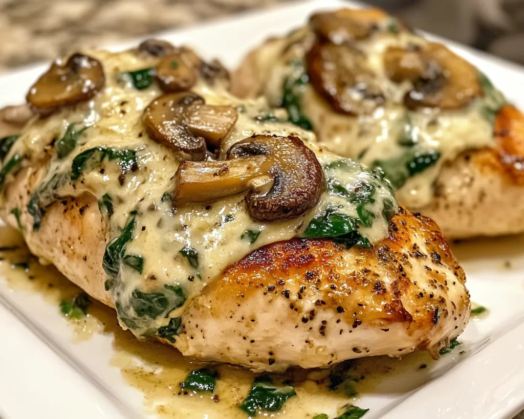 Dinner Ideas: Creamy Mushroom and Spinach Stuffed Chicken Breast in 30 Minutes