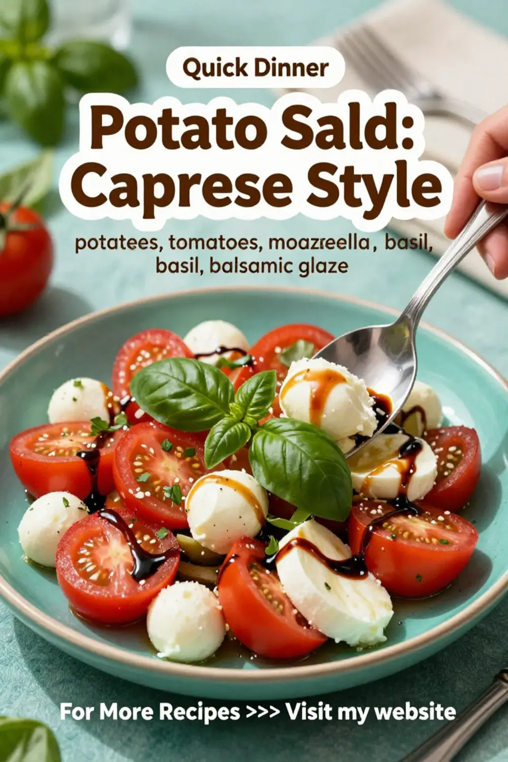 Potato Salad: Caprese Style Tomato and Mozzarella Potato Salad in 20 Minutes