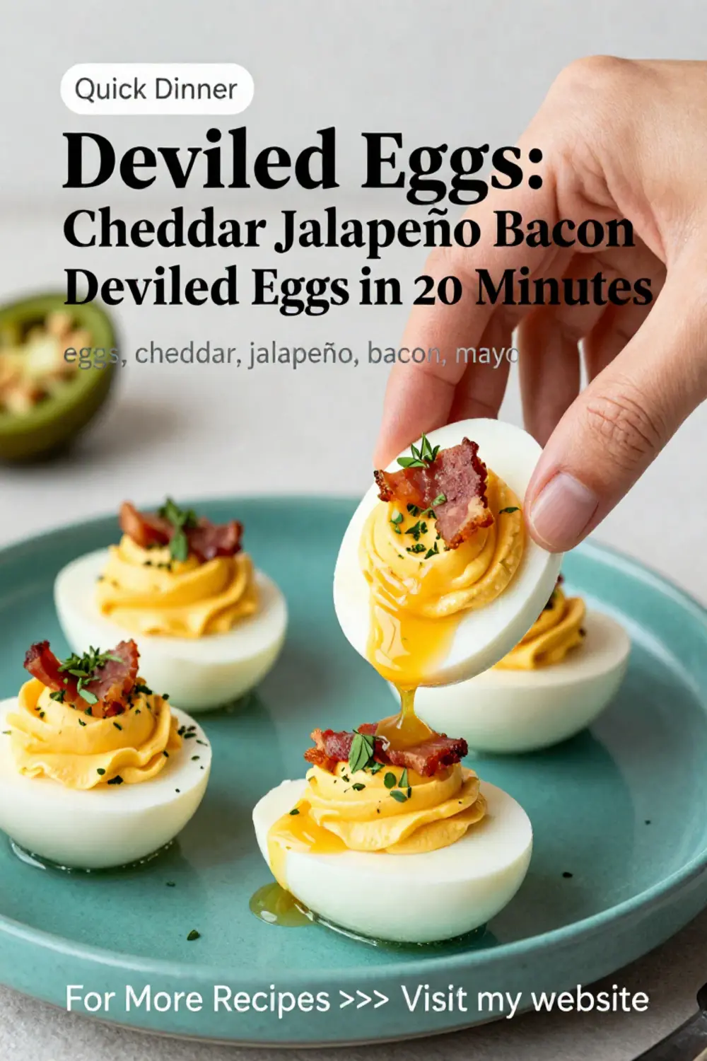 Deviled Eggs: Cheddar Jalapeño Bacon Deviled Eggs in 20 Minutes
