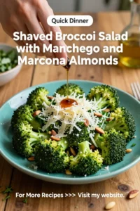 Broccoli Salad: Shaved Broccoli Salad With Manchego and Marcona Almonds in 15 Minutes