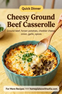 Cheesy Ground Beef Casserole Made With Frozen Potatoes
