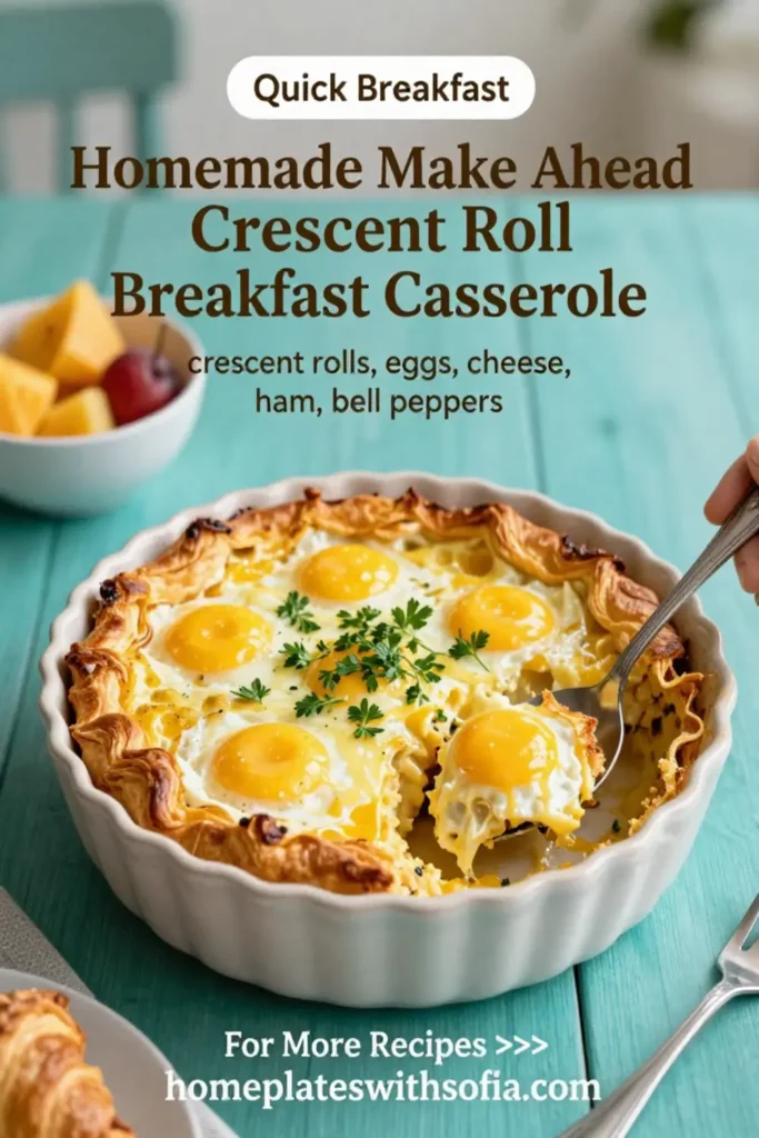 Homemade Make Ahead Crescent Roll Breakfast Casserole
