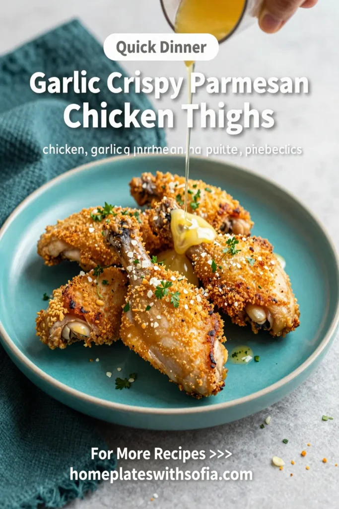 Garlic Crispy Parmesan Chicken Thighs
