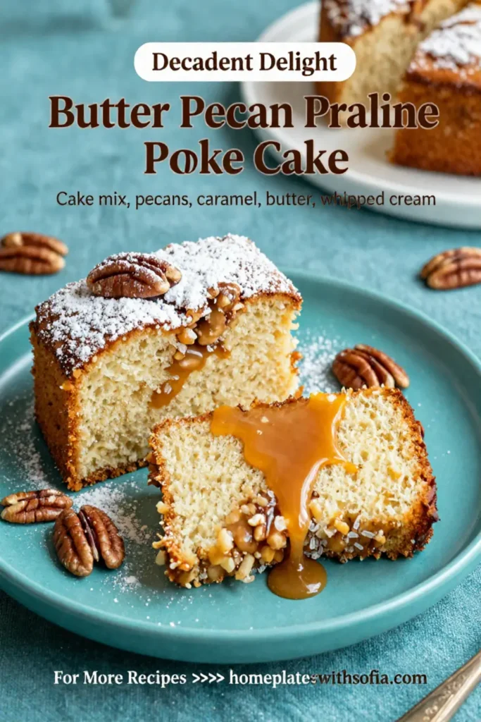 Butter Pecan Praline Poke Cake