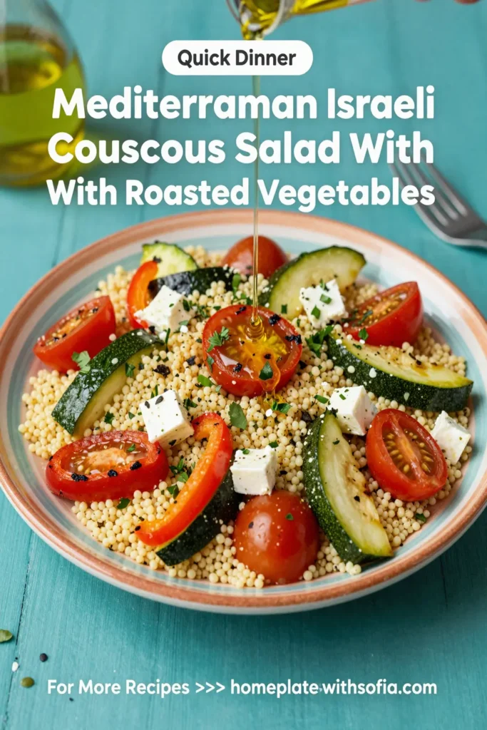 Mediterranean Israeli Couscous Salad With Roasted Vegetables