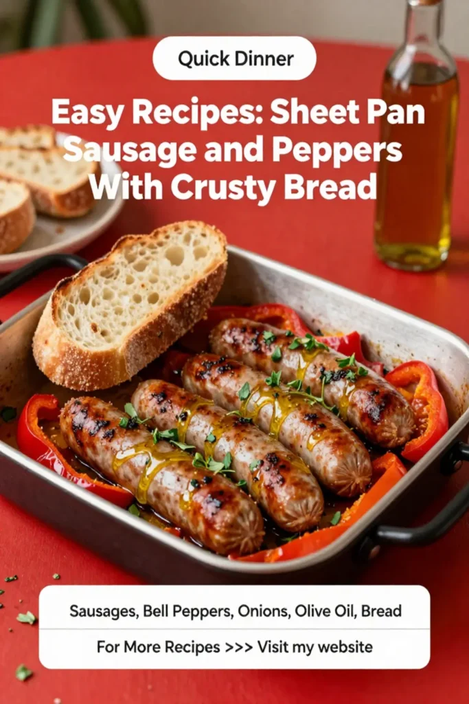Easy Recipes: Sheet Pan Sausage and Peppers With Crusty Bread in 25 Minutes