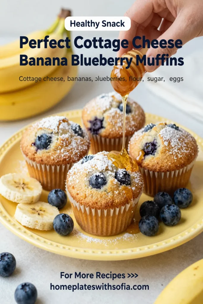Perfect Cottage Cheese Banana Blueberry Muffins