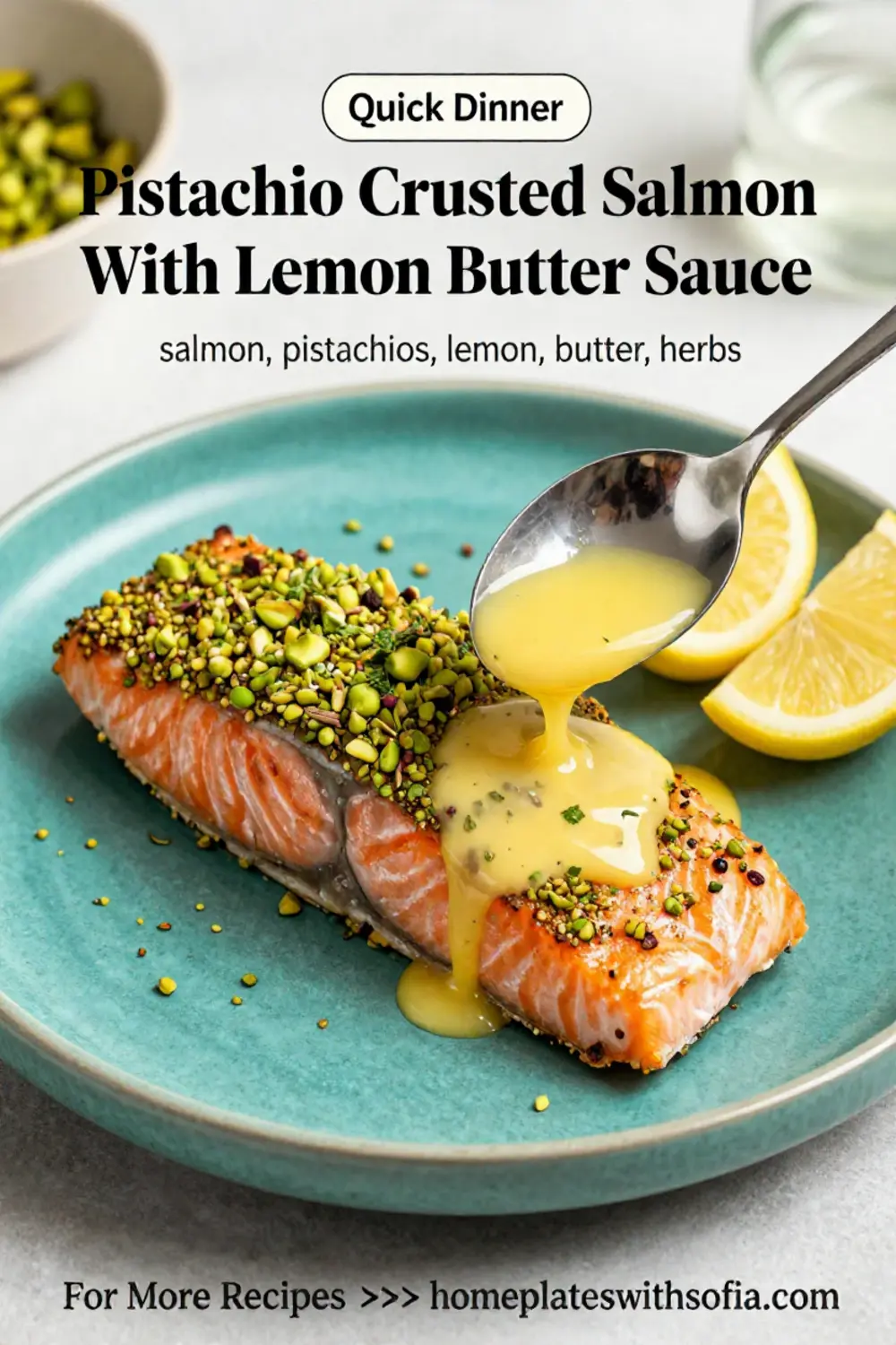 Salmon Recipes: Pistachio Crusted Salmon With Lemon Butter Sauce in 25 Minutes