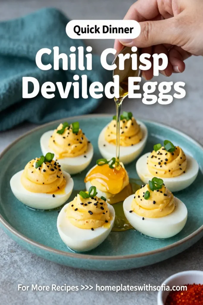 Deviled Eggs: Chili Crisp Deviled Eggs With Sesame Oil and Scallions in 20 Minutes