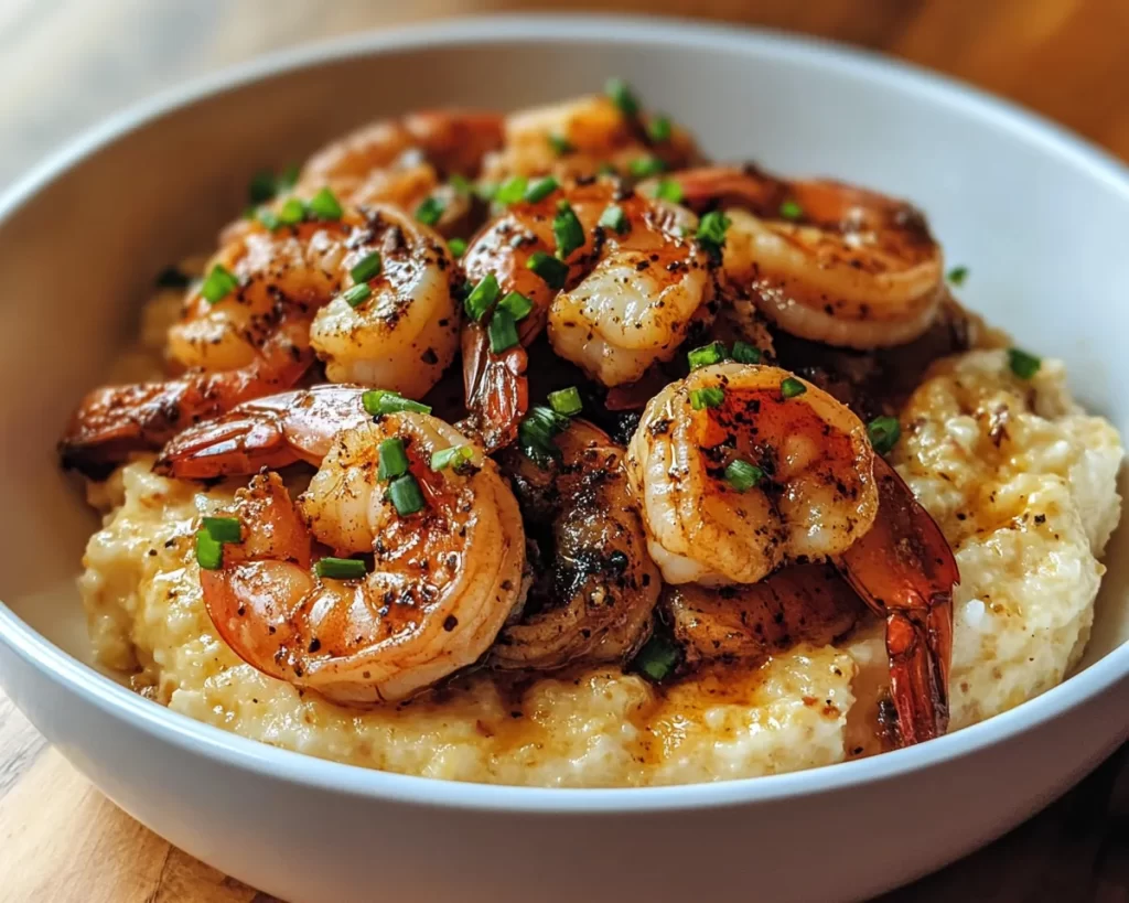 Shrimp Recipes: Garlic Butter Shrimp and Grits With Andouille in 20 Minutes