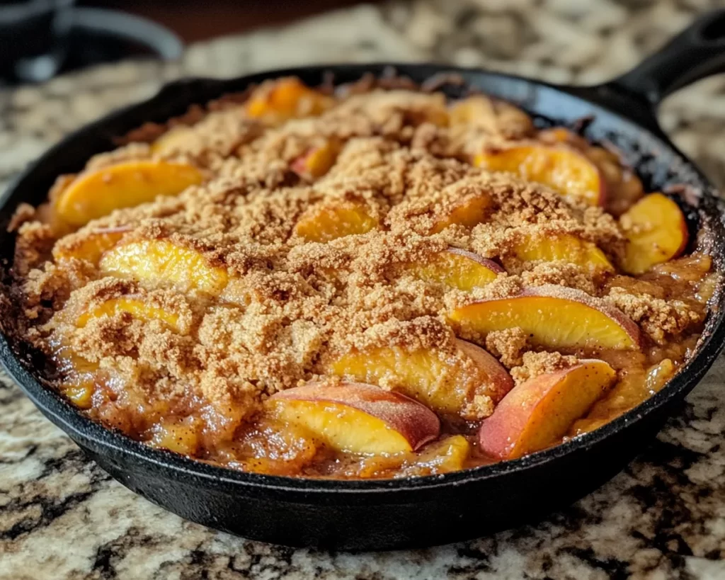 Dessert Recipes: Brown Butter Peach Cobbler Skillet in 25 Minutes