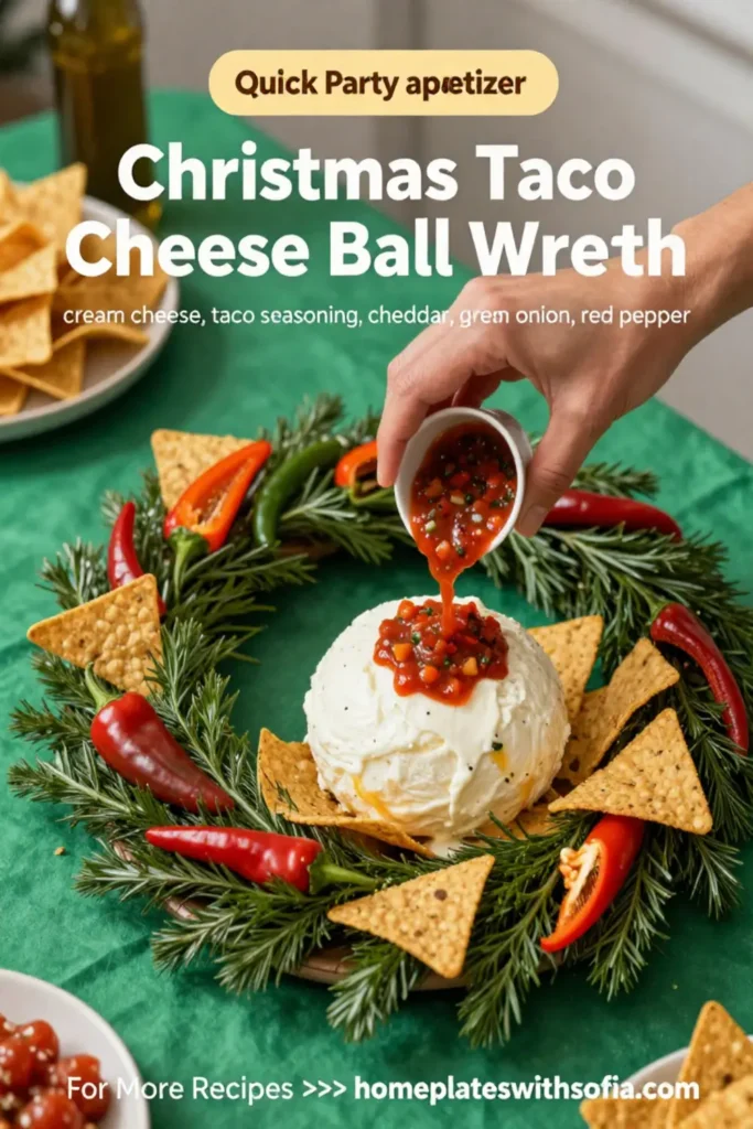 Christmas Taco Cheese Ball Wreath