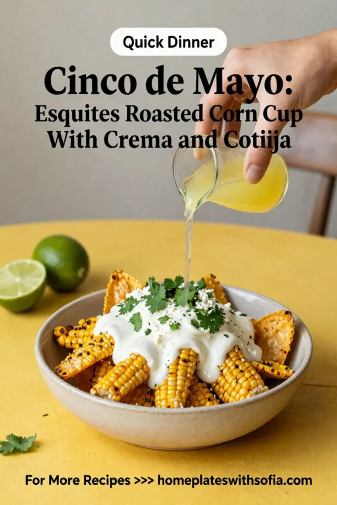 Cinco de Mayo: Esquites Roasted Corn Cup With Crema and Cotija in 15 Minutes