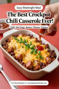 The Best Crockpot Chili Dog Casserole Ever!