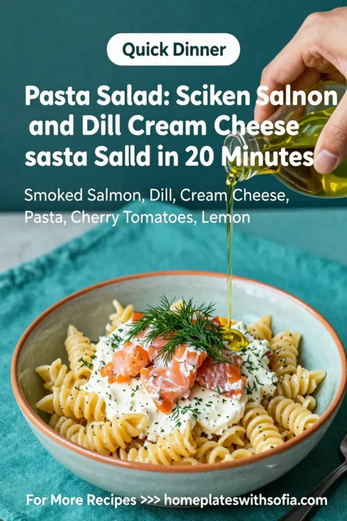 Pasta Salad: Smoked Salmon and Dill Cream Cheese Pasta Salad in 20 Minutes