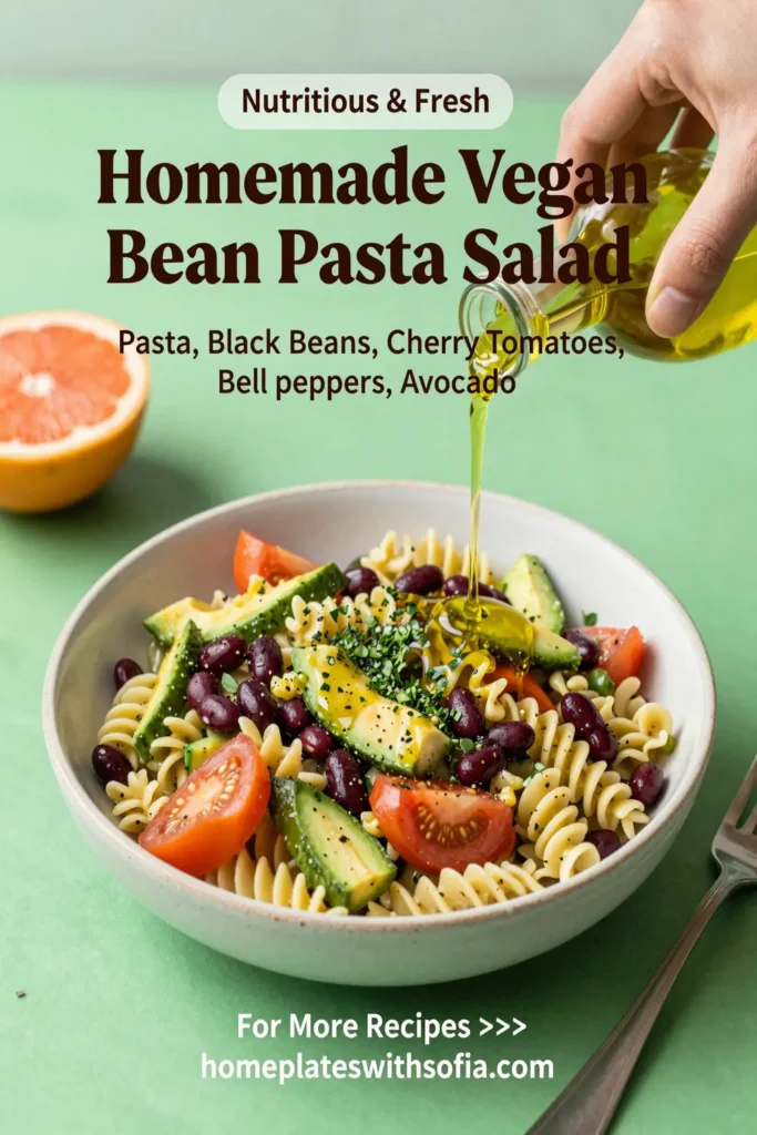Homemade Vegan Bean Pasta Salad