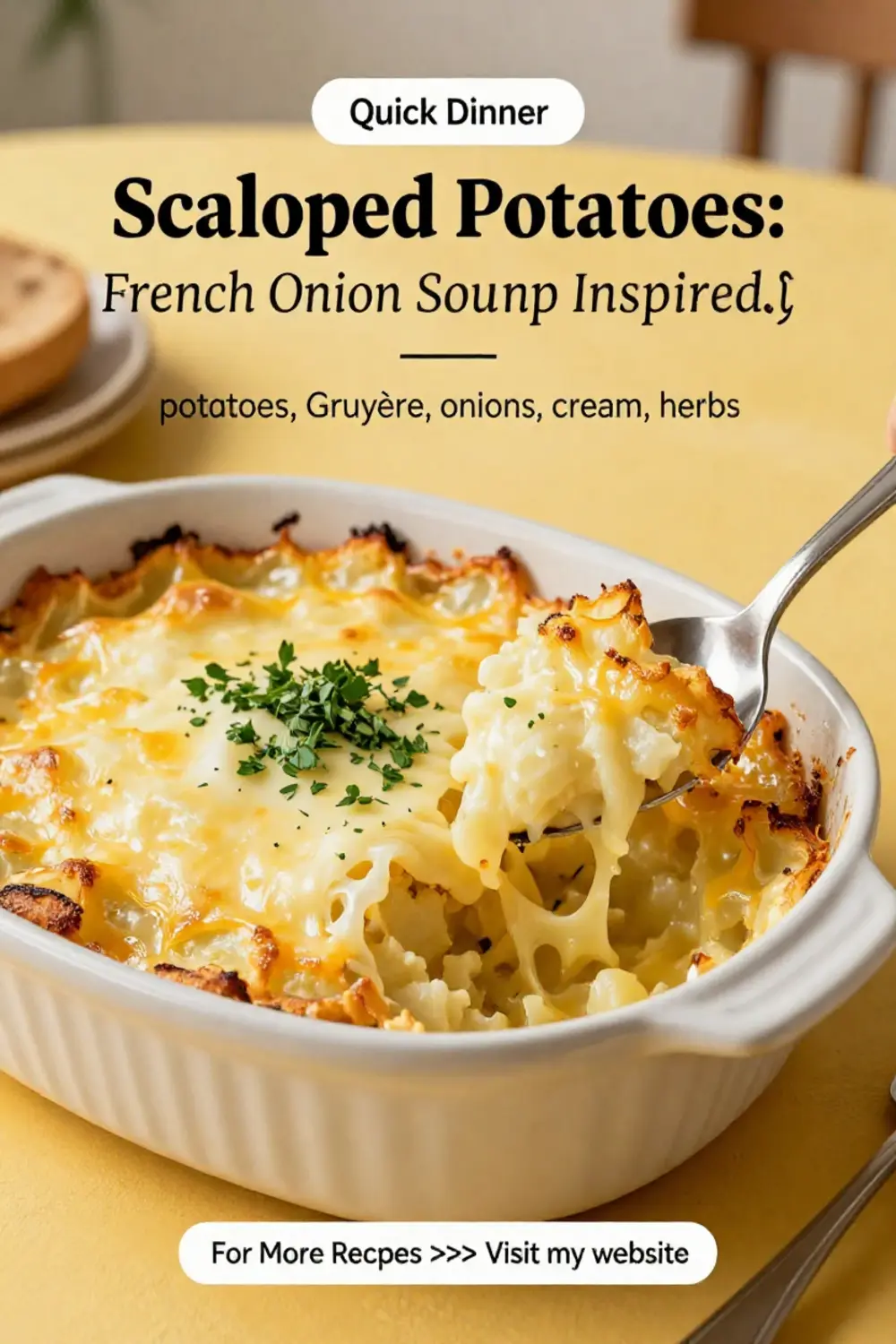 Scalloped Potatoes: French Onion Soup Inspired Scalloped Potatoes With Gruyere in 40 Minutes