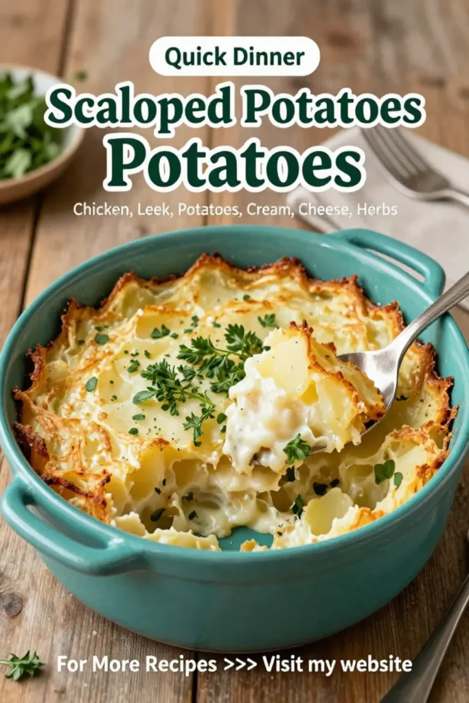 Scalloped Potatoes: Chicken and Leek Scalloped Potato Casserole in 40 Minutes