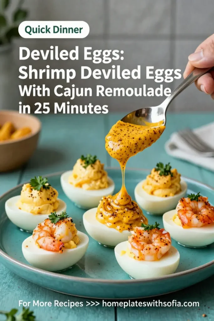 Deviled Eggs: Blackened Shrimp Deviled Eggs With Cajun Remoulade in 25 Minutes