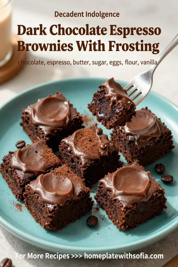 Dark Chocolate Espresso Brownies With Frosting