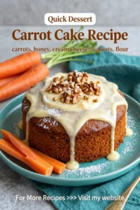 Carrot Cake Recipe: One Layer Carrot Cake With Honey Cream Cheese Glaze in 35 Minutes