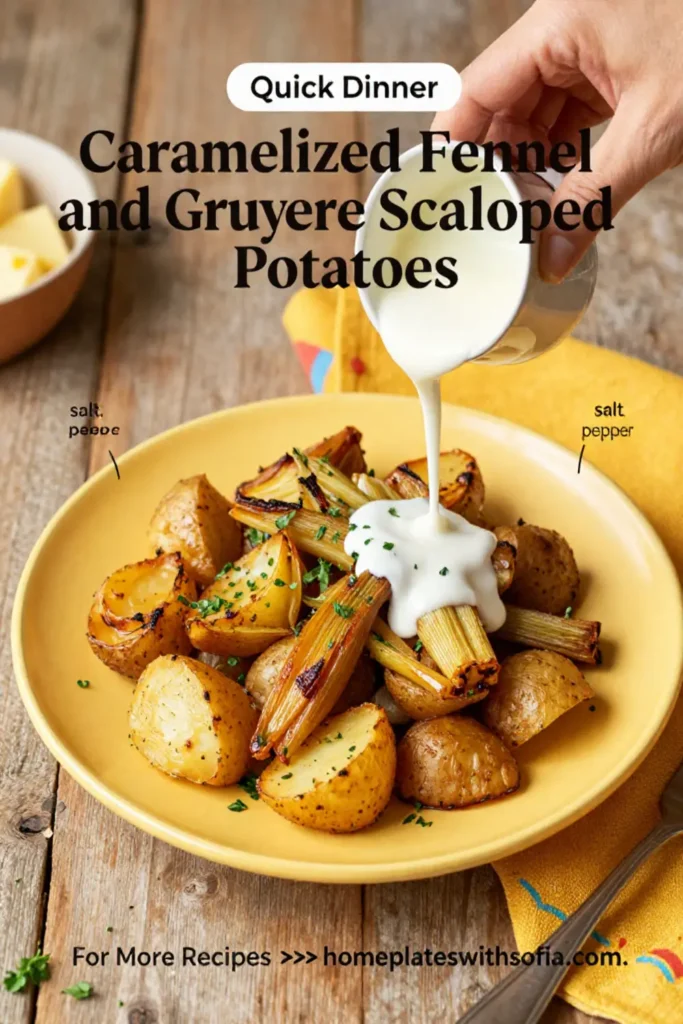 Scalloped Potatoes: Caramelized Fennel and Gruyere Scalloped Potatoes in 40 Minutes