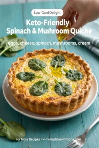 Keto-Friendly Spinach & Mushroom Quiche