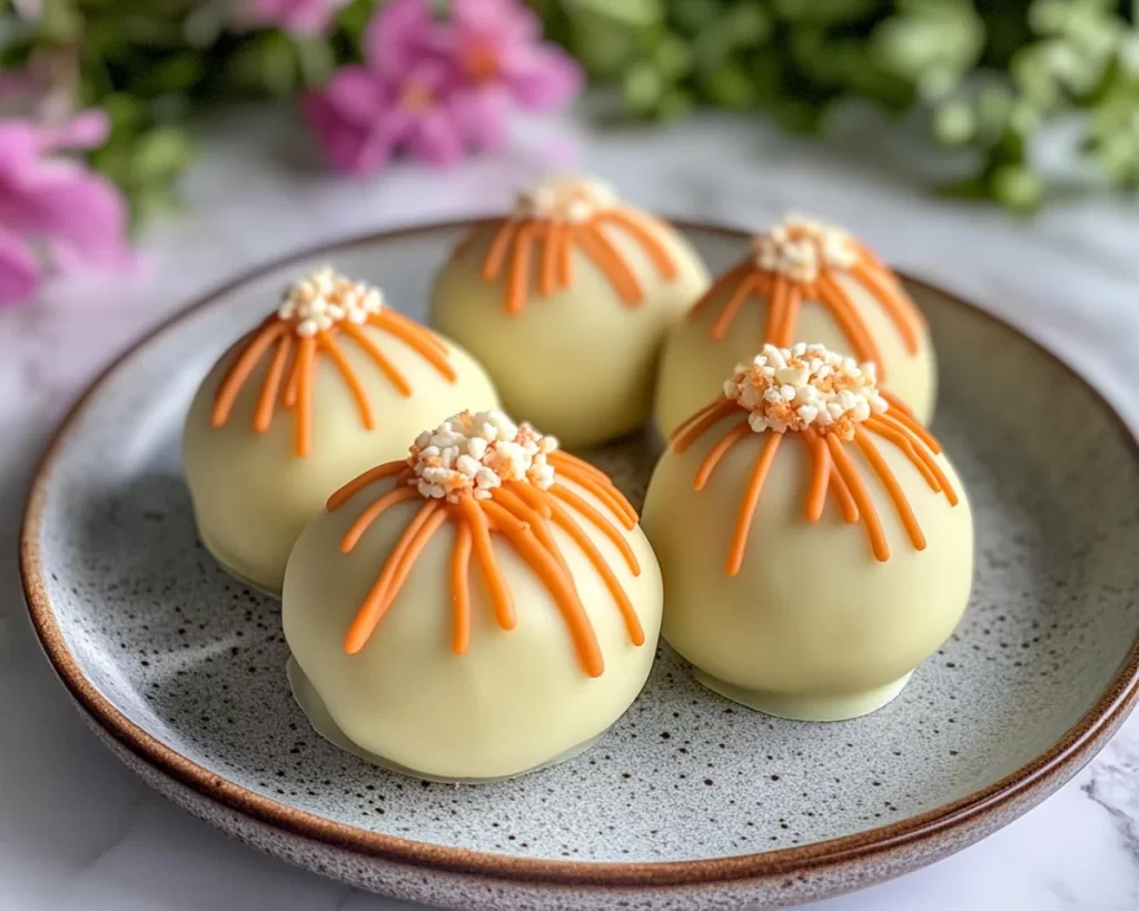 Carrot Cake: White Chocolate Carrot Cake Truffles Shaped Like Carrots in 25 Minutes