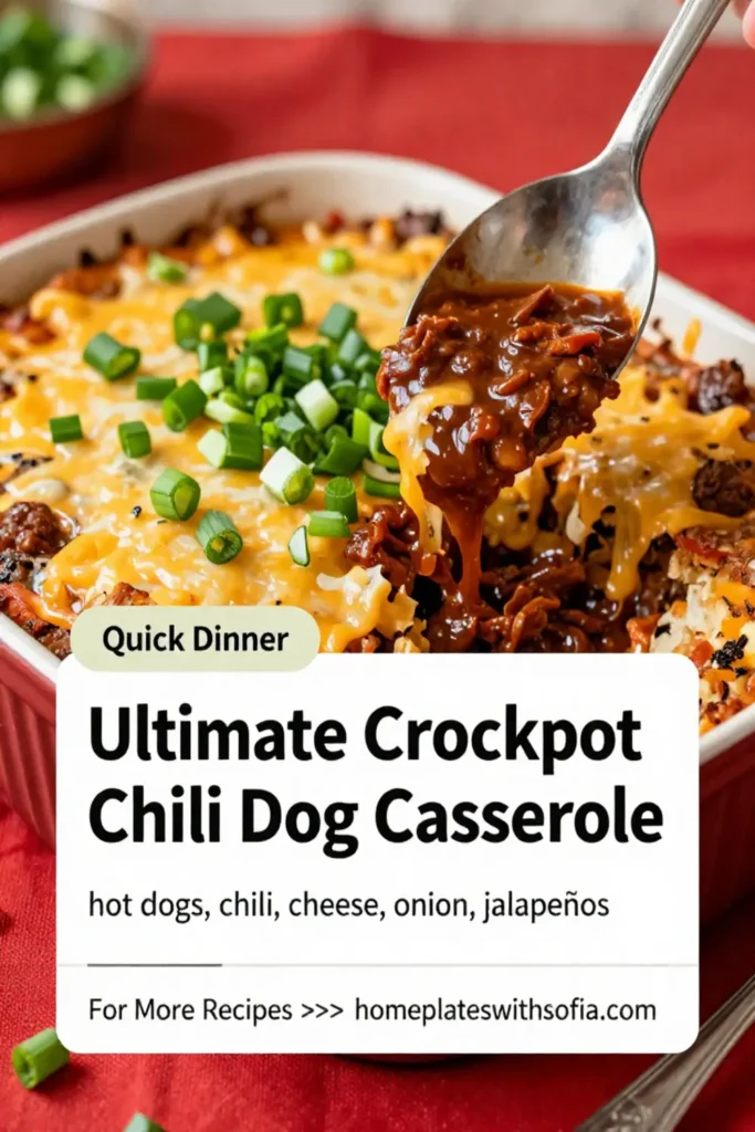Ultimate Crockpot Chili Dog Casserole