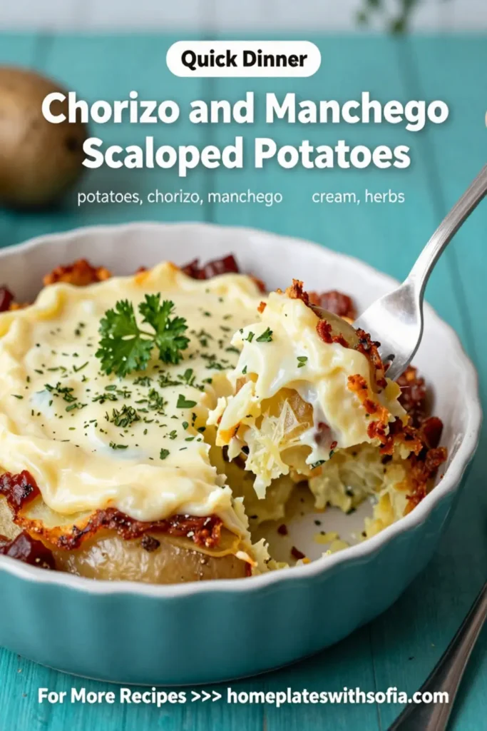 Scalloped Potatoes: Chorizo and Manchego Scalloped Potatoes in 40 Minutes