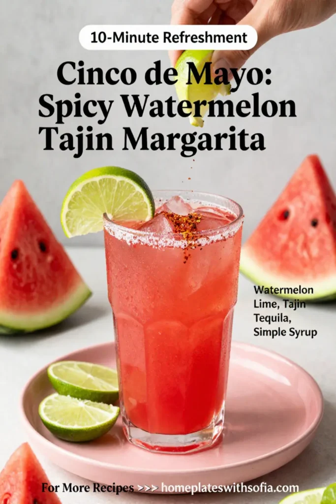Cinco de Mayo: Spicy Watermelon Tajin Margarita for Cinco de Mayo in 10 Minutes