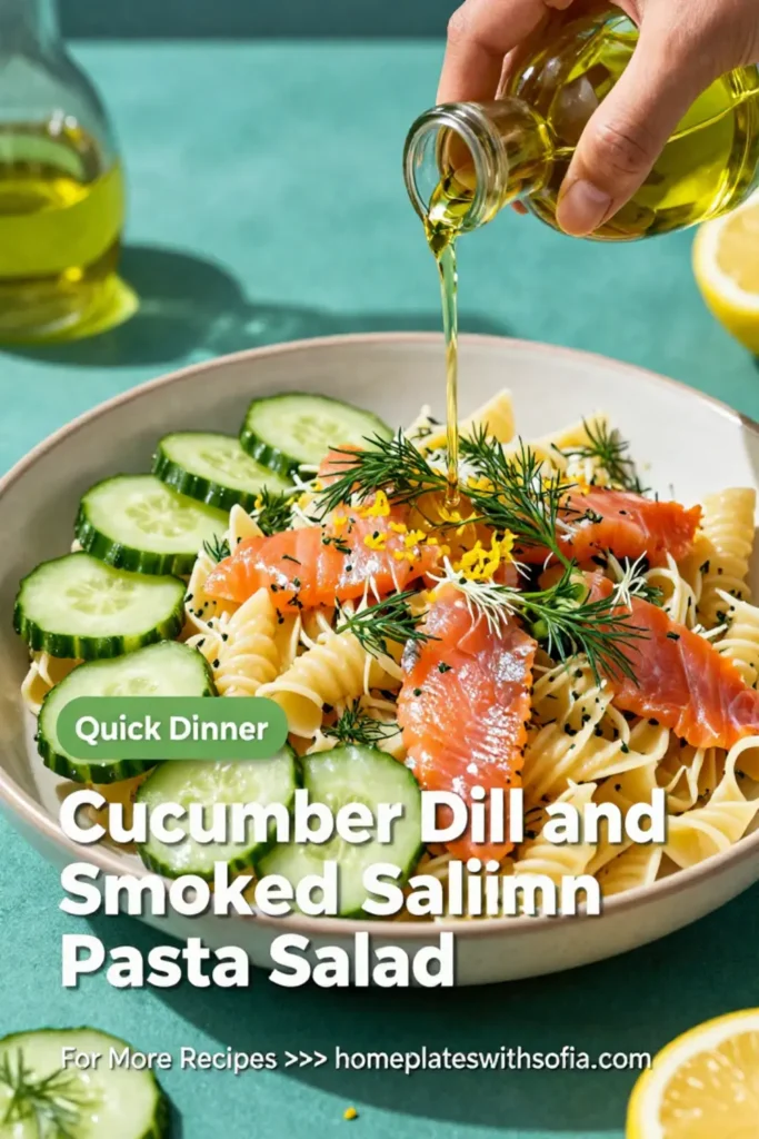 Pasta Salad Recipes: Cucumber Dill and Smoked Salmon Pasta Salad in 20 Minutes