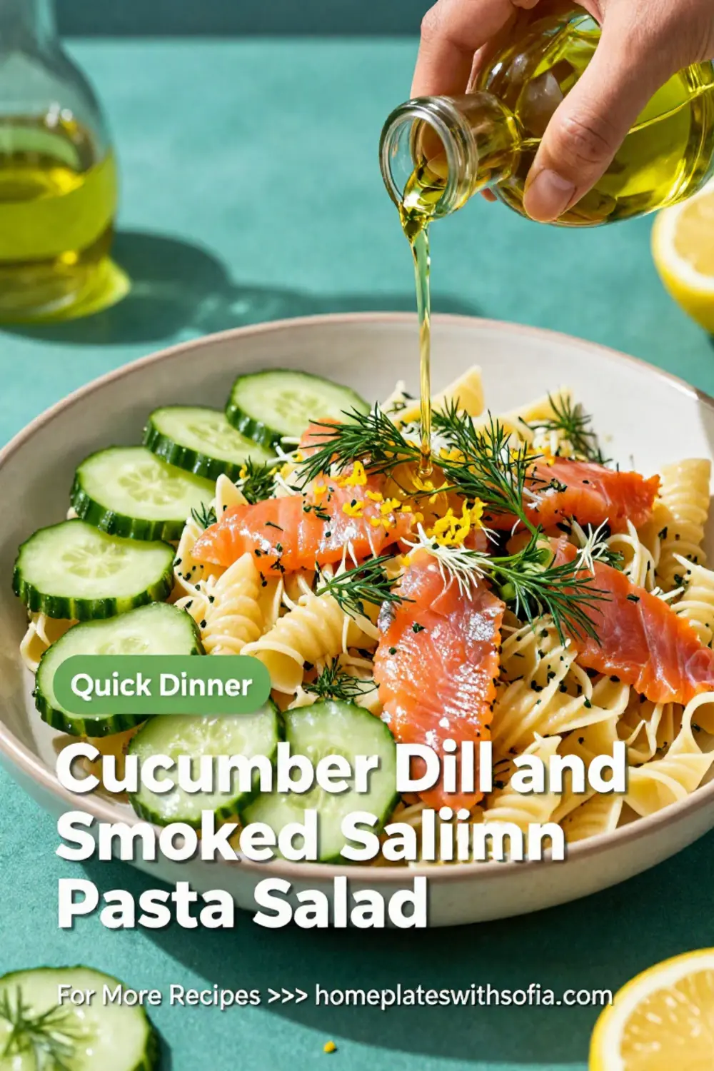 Pasta Salad Recipes: Cucumber Dill and Smoked Salmon Pasta Salad in 20 Minutes