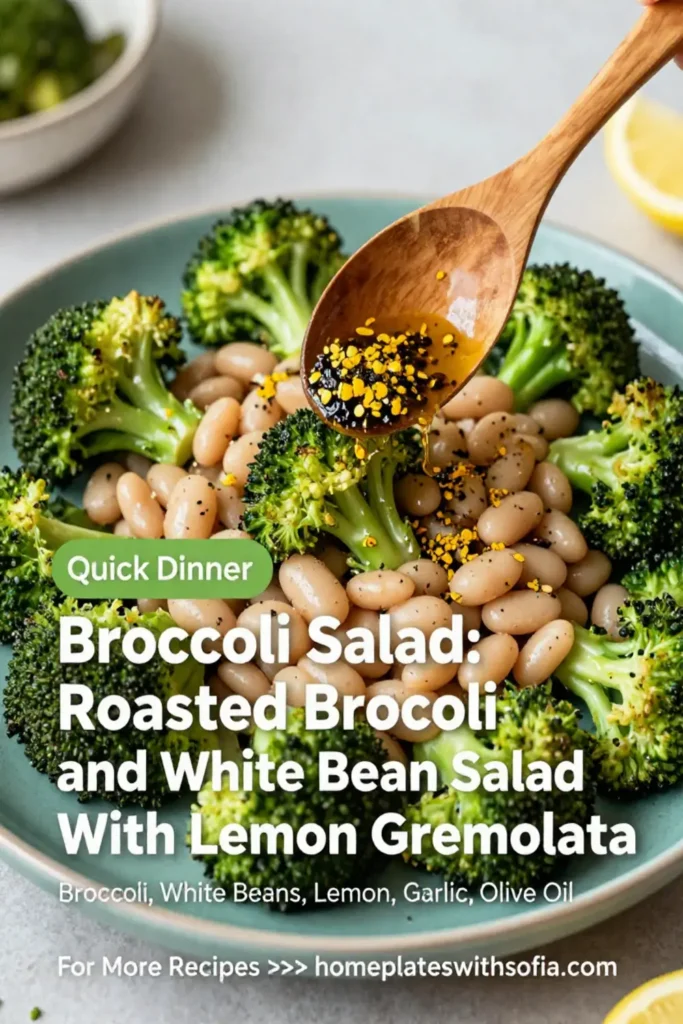 Broccoli Salad: Roasted Broccoli and White Bean Salad With Lemon Gremolata in 20 Minutes