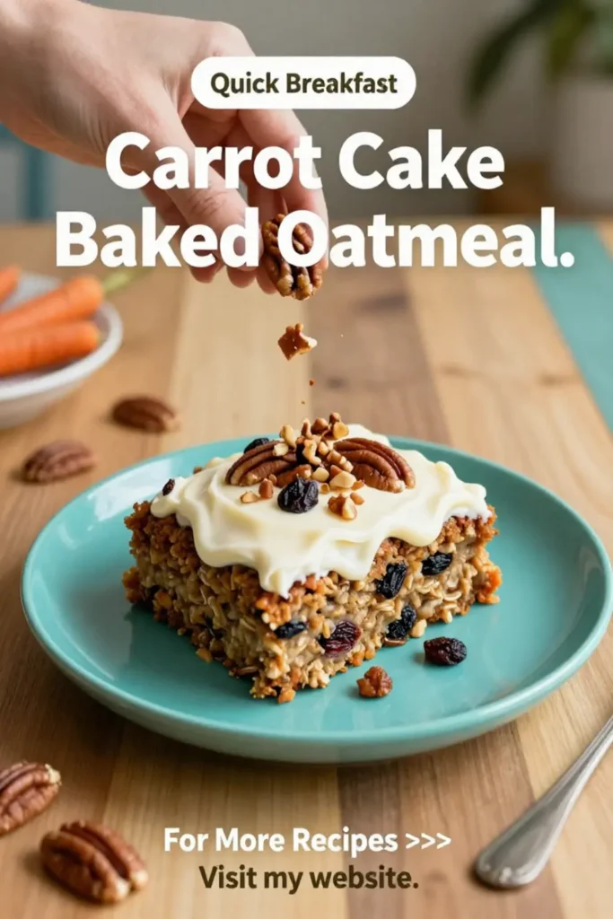 Carrot Cake Recipe: Carrot Cake Baked Oatmeal With Raisins and Pecans in 30 Minutes