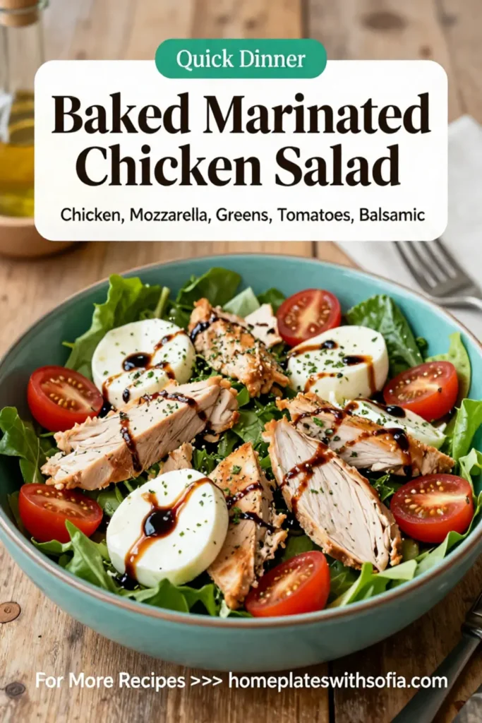 Baked Marinated Chicken Salad with Mozzarella and Balsamic Vinaigrette