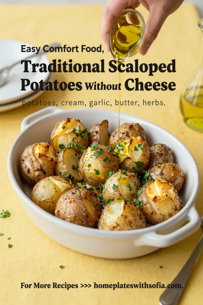 Traditional Scalloped Potatoes Without Cheese