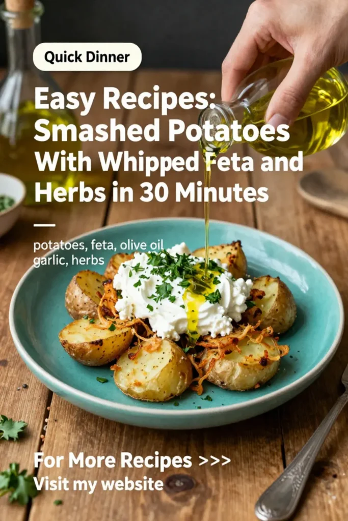 Easy Recipes: Crispy Smashed Potatoes With Whipped Feta and Herbs in 30 Minutes