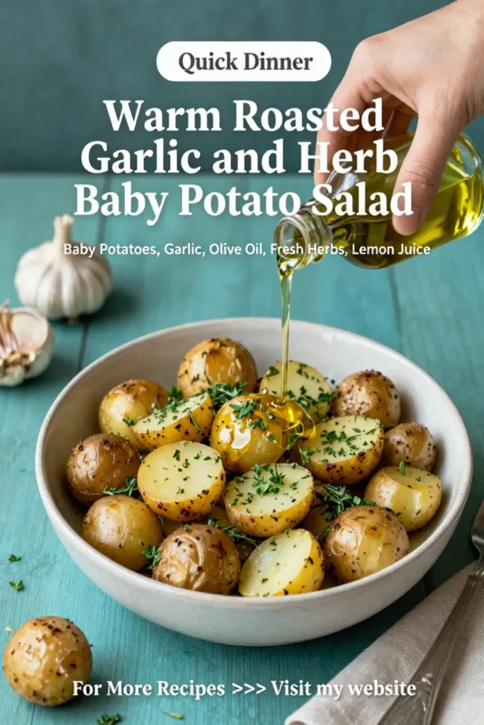 Potato Salad: Warm Roasted Garlic and Herb Baby Potato Salad in 25 Minutes