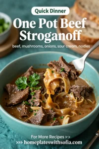 One Pot Beef Stroganoff