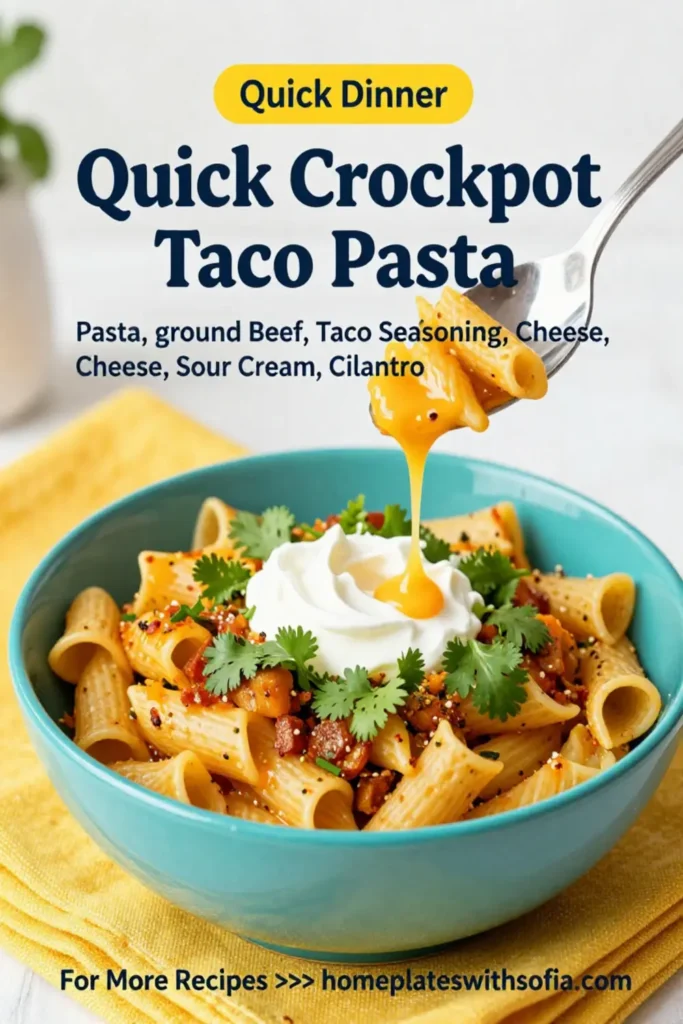 Quick Crockpot Taco Pasta