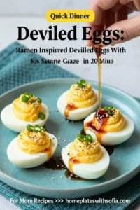 Deviled Eggs: Ramen Inspired Deviled Eggs With Soy Sesame Glaze in 20 Minutes